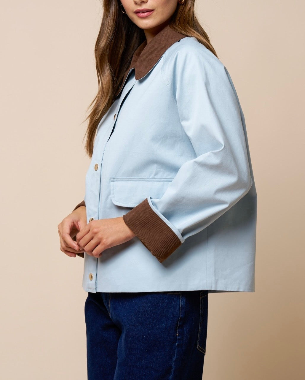 Corduroy Collar Cotton Barn Jacket