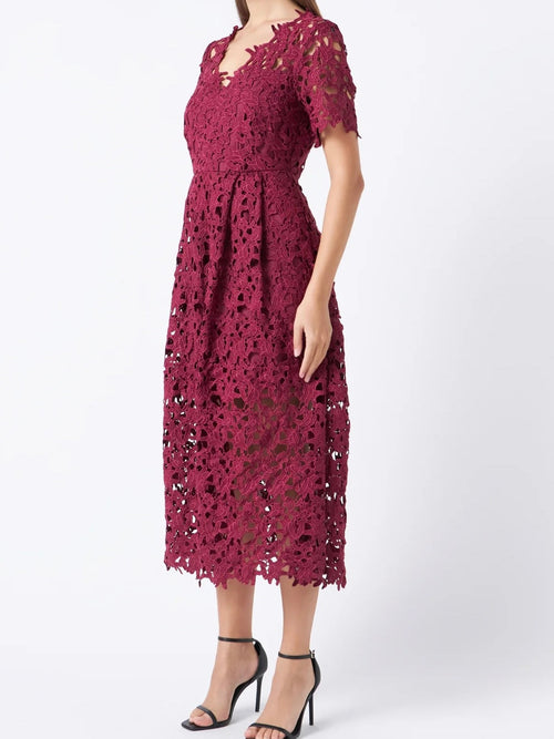 All-Over Lace Midi Dress