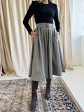 Plaid High-Rise Pleated Midi Skirt