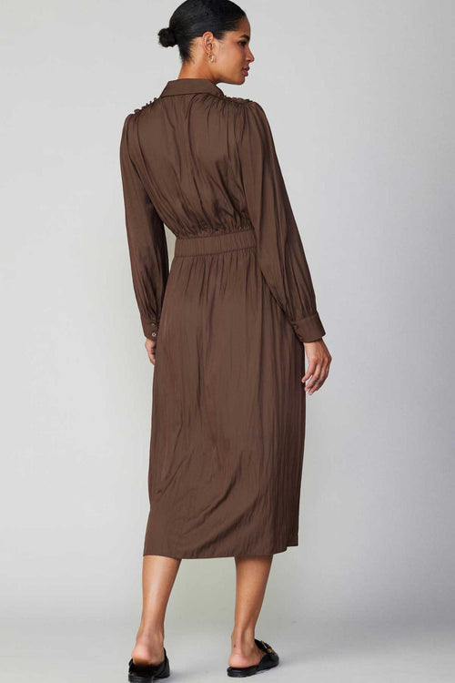 Balloon Sleeve Belted Shirt Dress