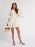 Embroidered Cotton Mini Dress
