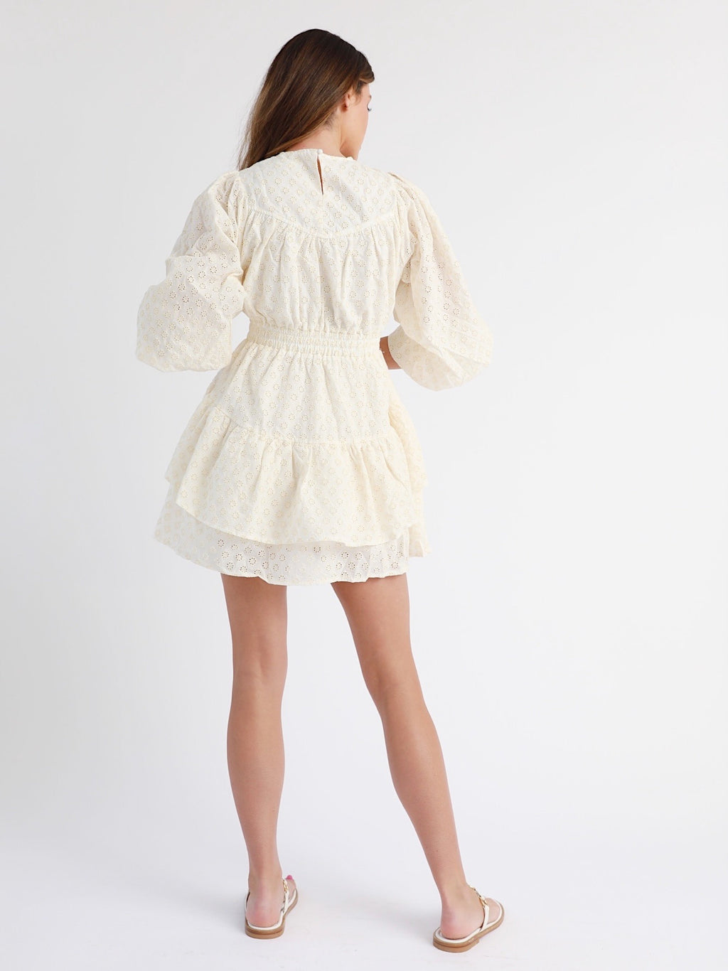 Embroidered Cotton Mini Dress