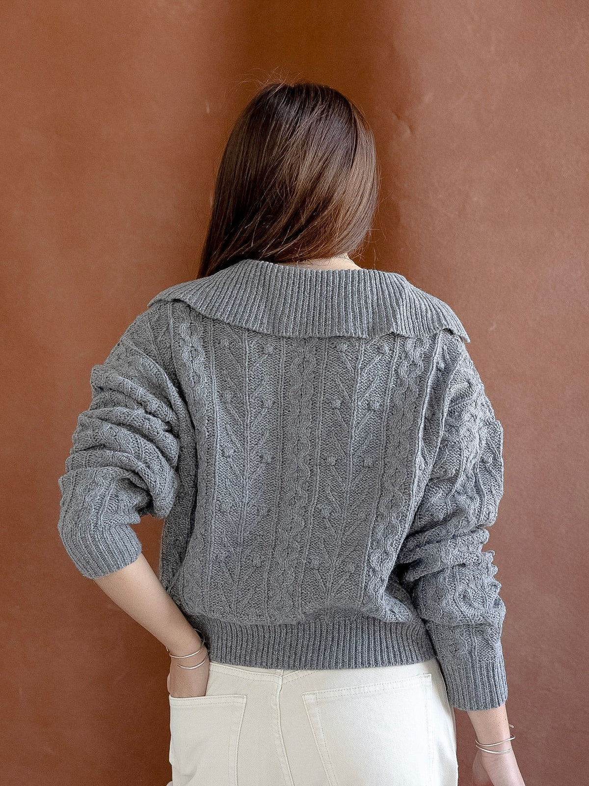 Wide Cable Knit Sweater