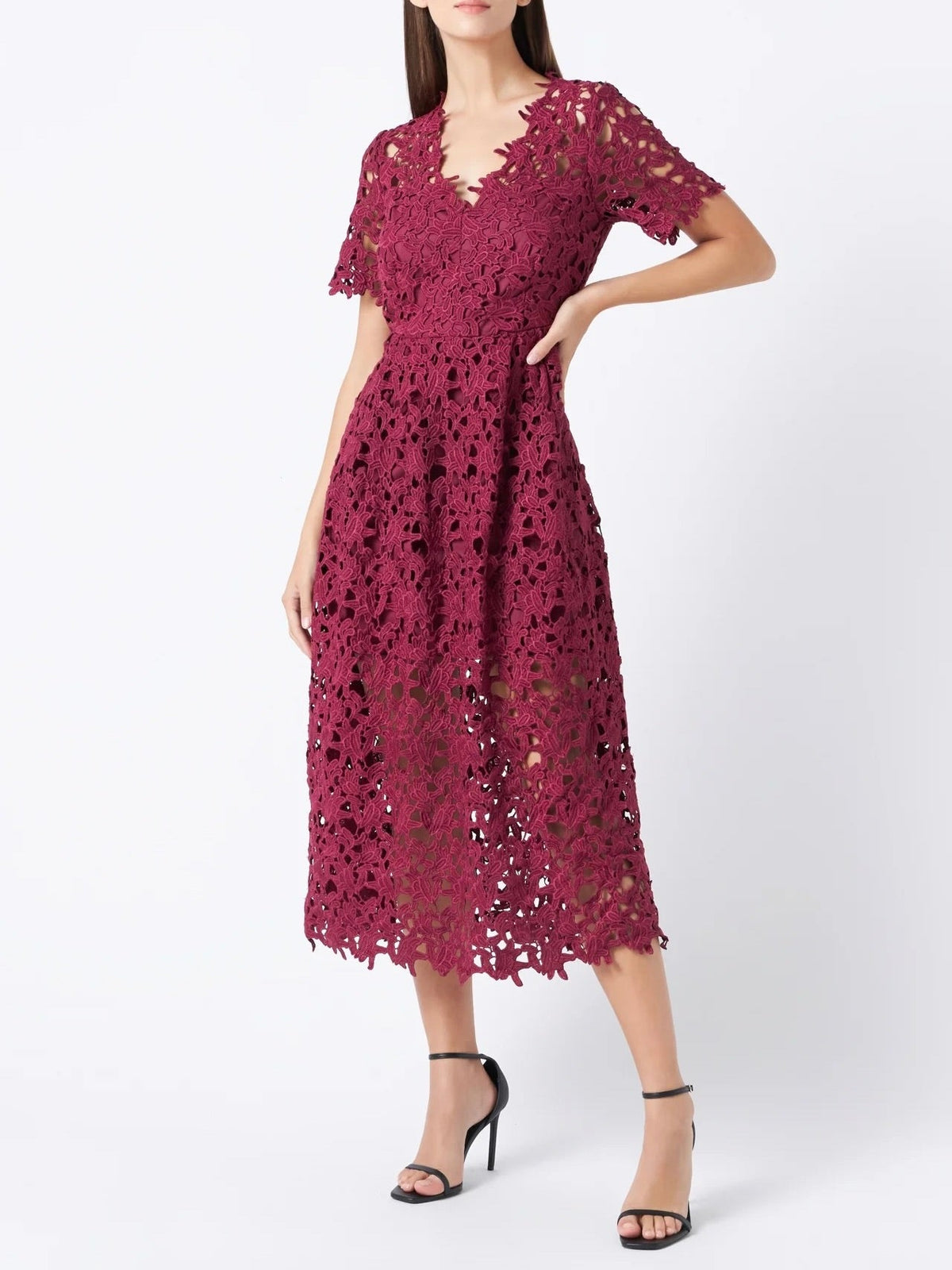 All-Over Lace Midi Dress