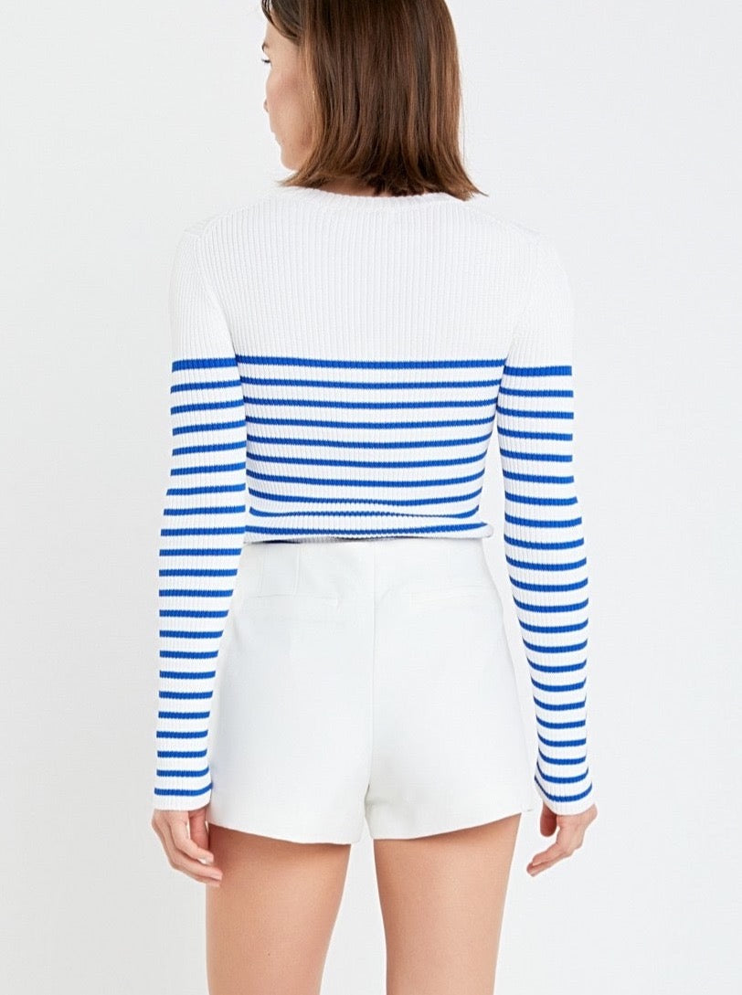 Contrast Stripe Knit Top