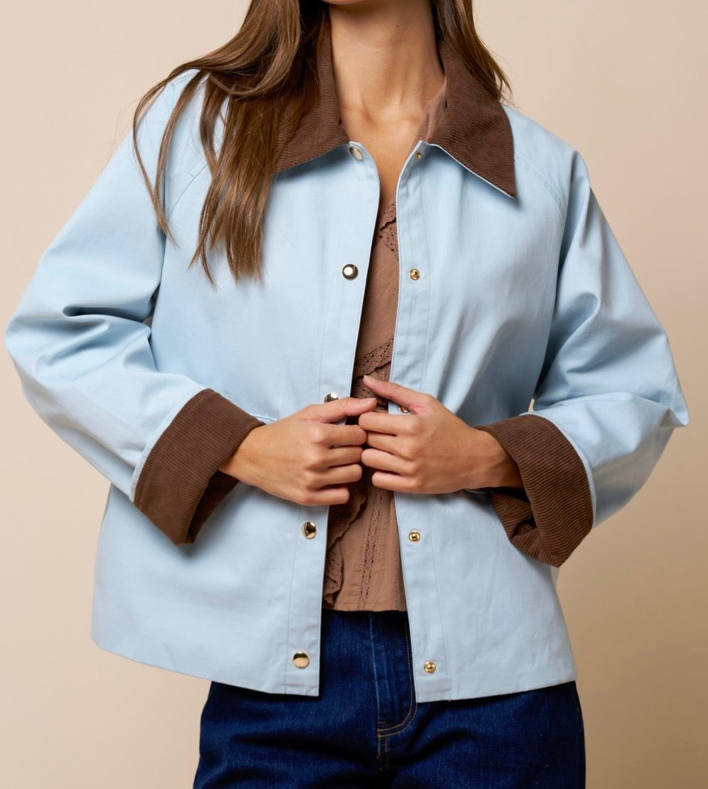 Corduroy Collar Cotton Barn Jacket