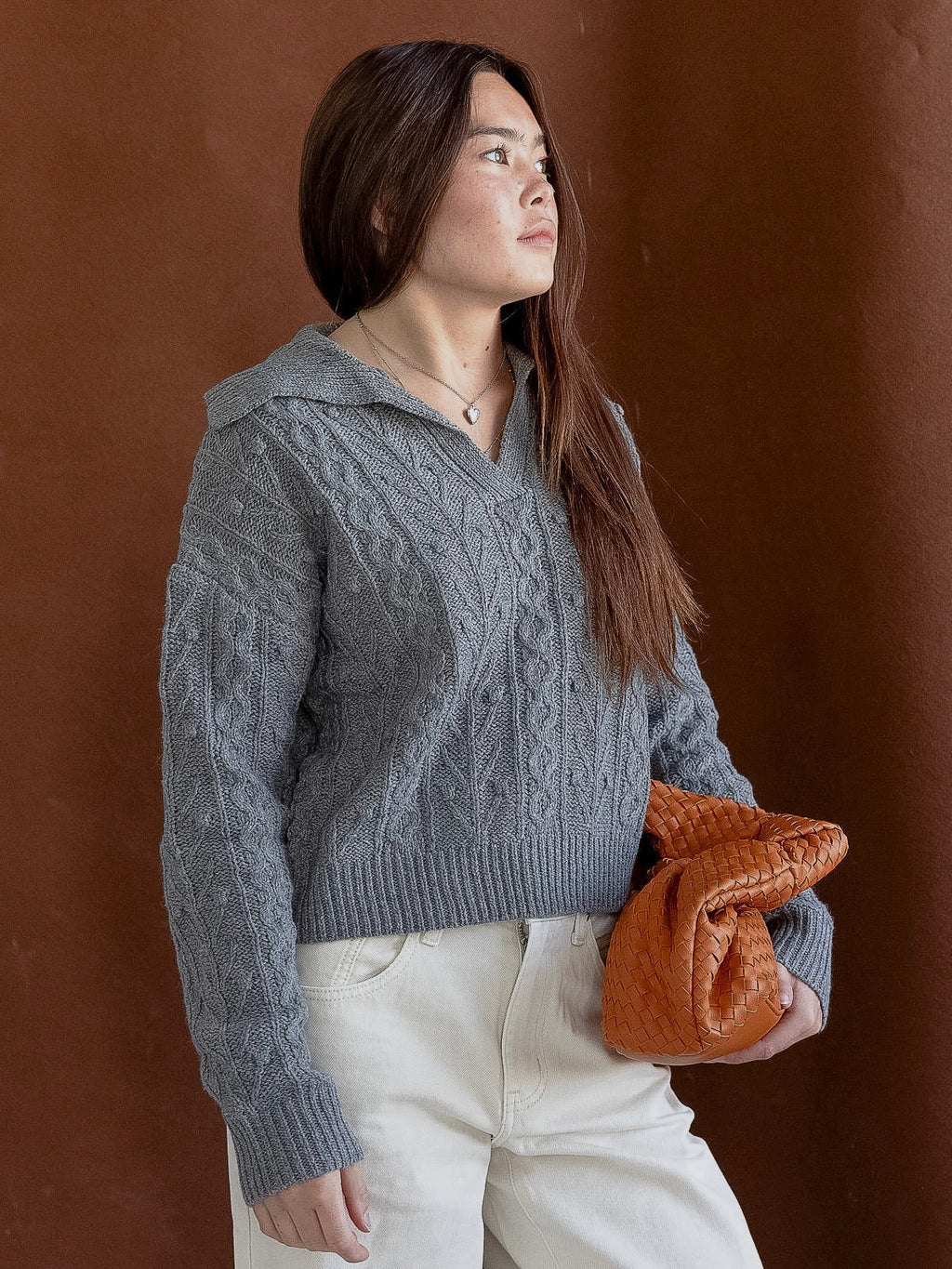 Wide Cable Knit Sweater