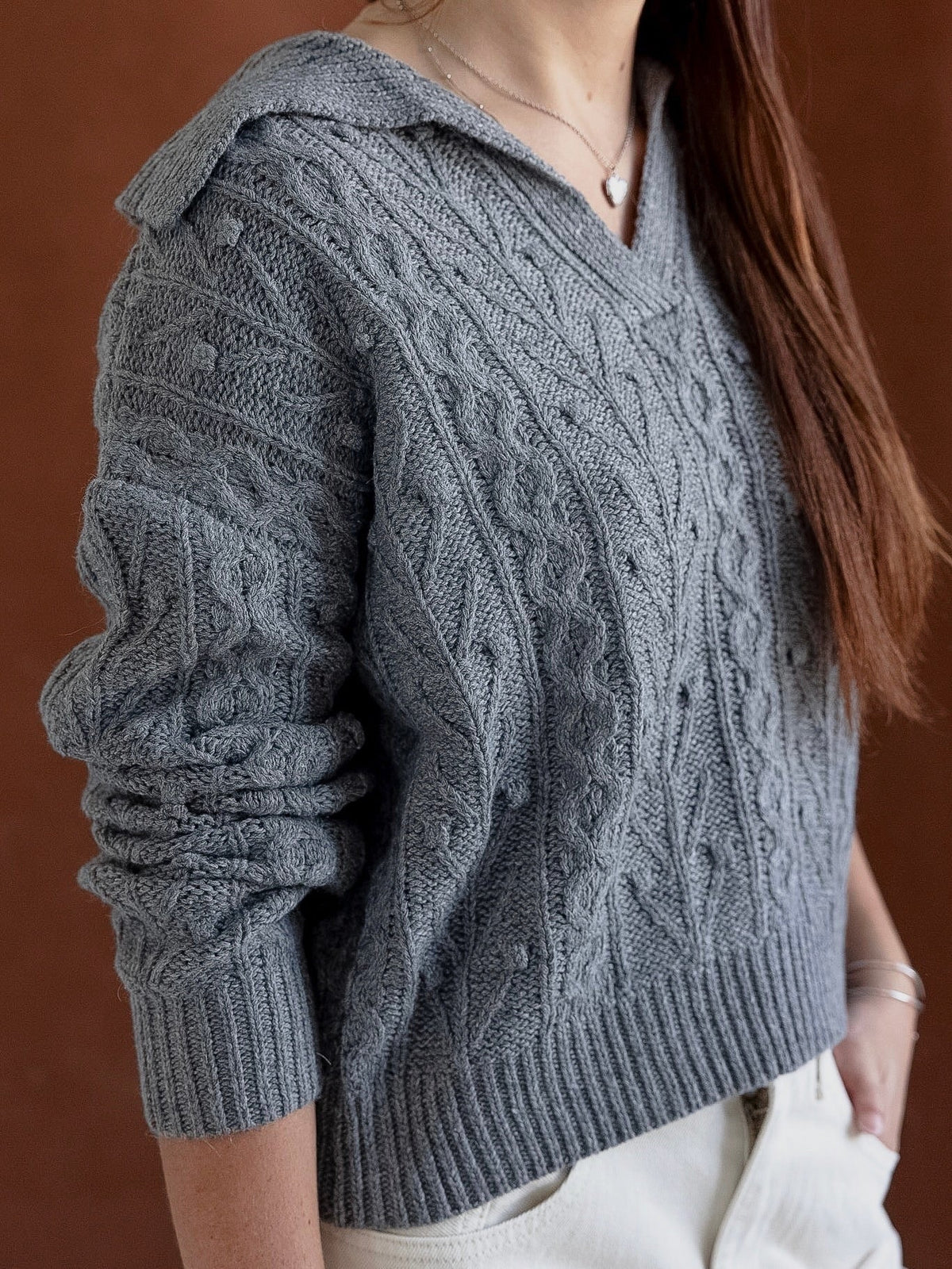 Wide Cable Knit Sweater
