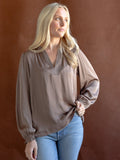 Ruffled V-Neck Blouse