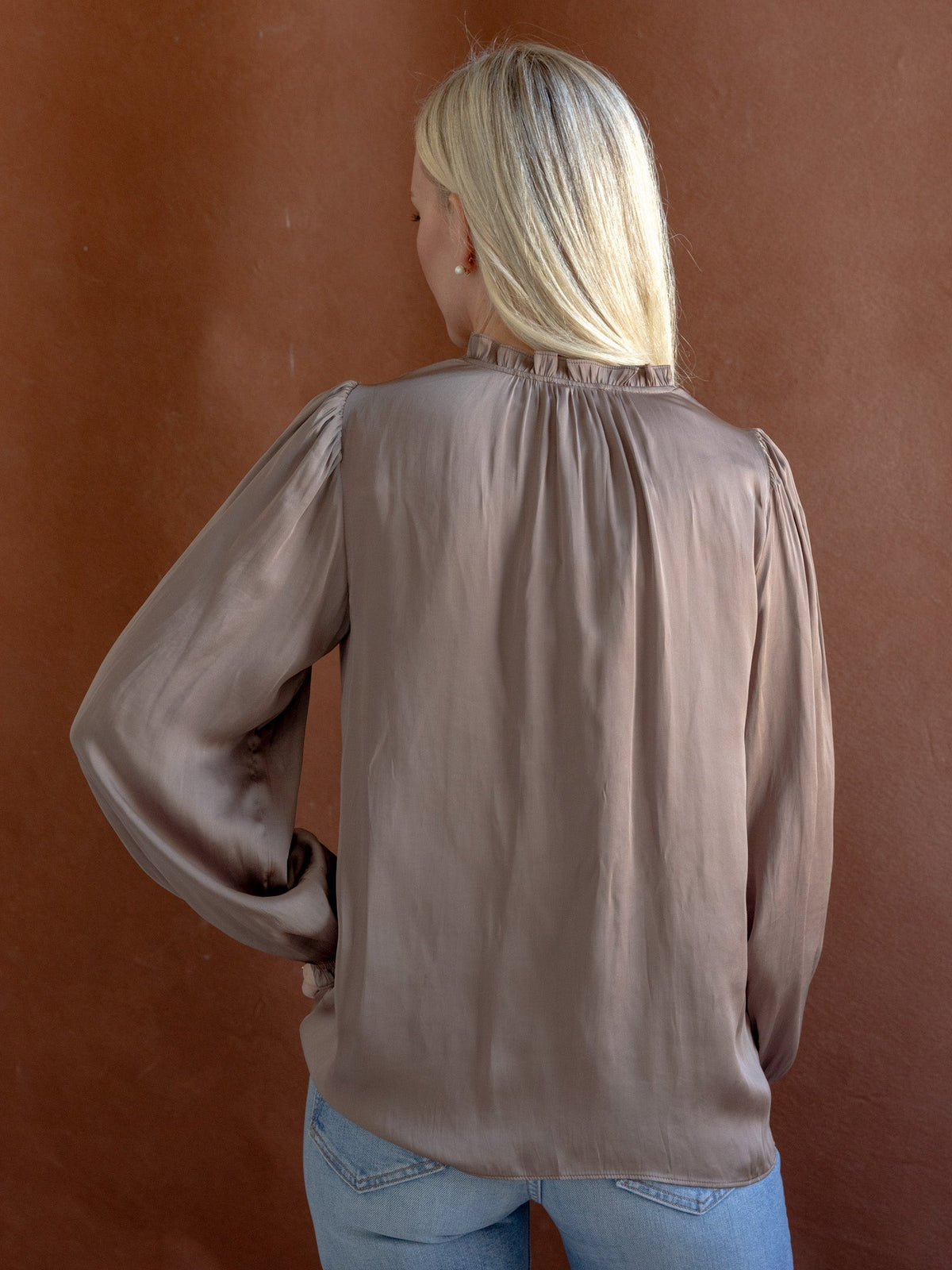 Ruffled V-Neck Blouse