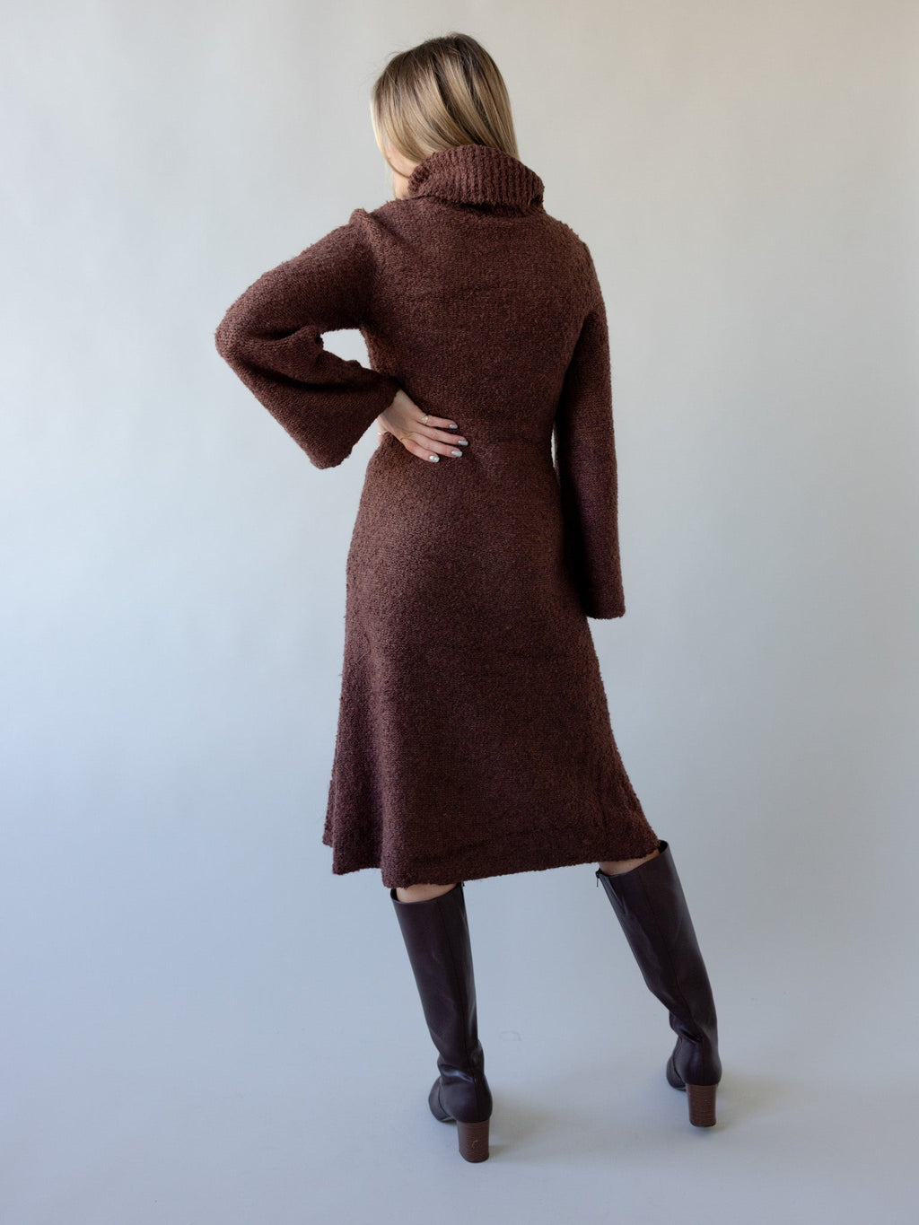 Turtleneck Bell Sleeve Sweater Dress