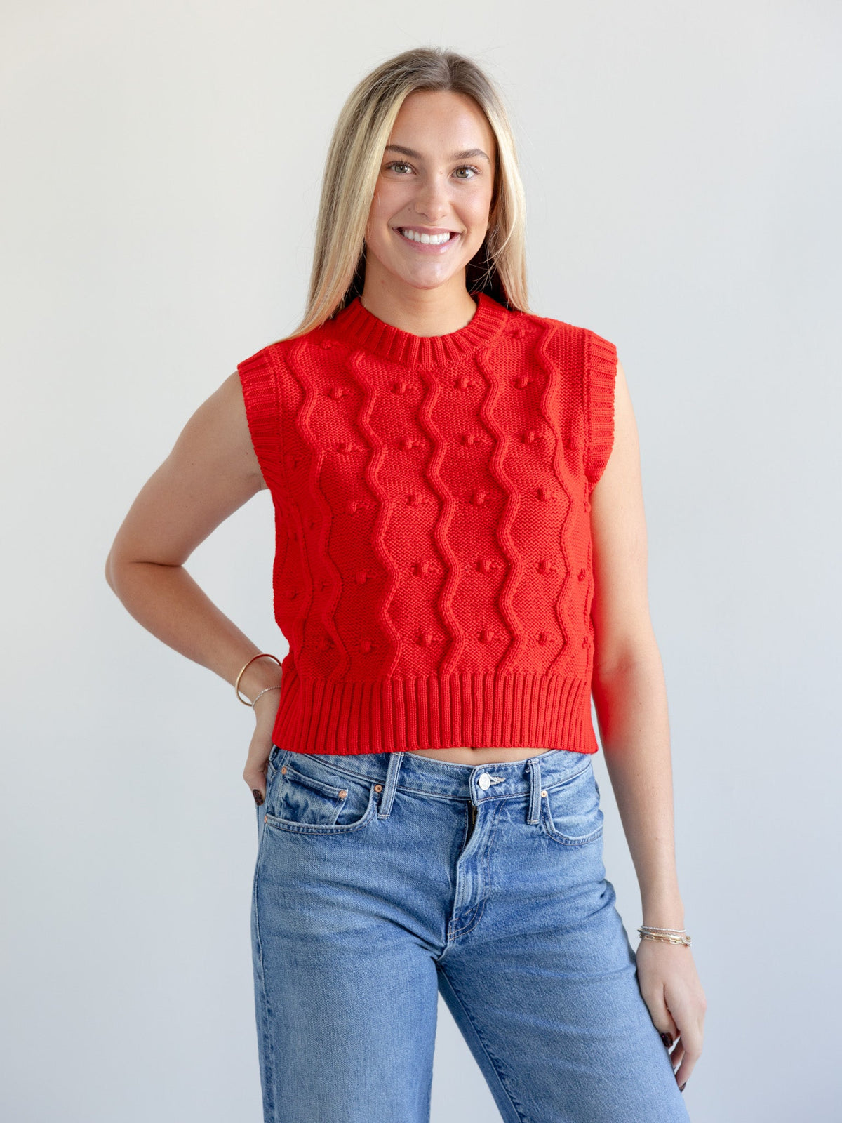 Bubble Vest in Red