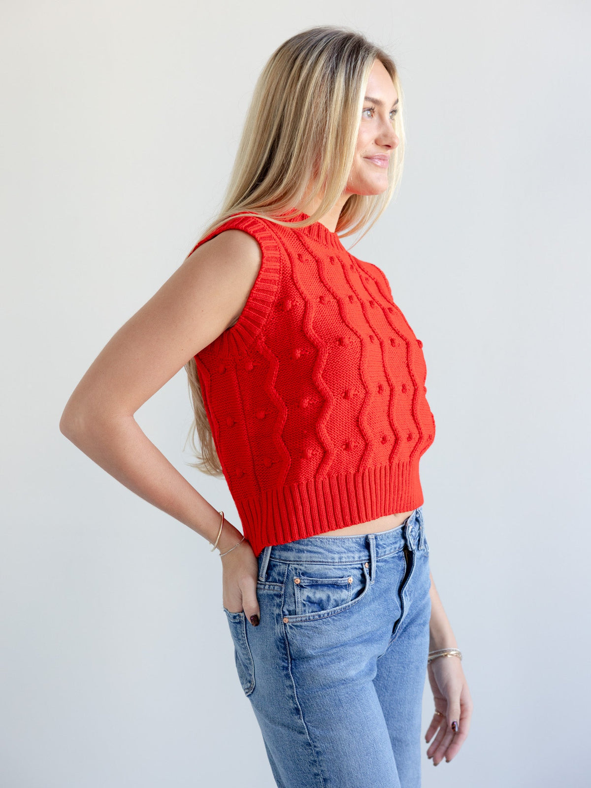 Bubble Vest in Red