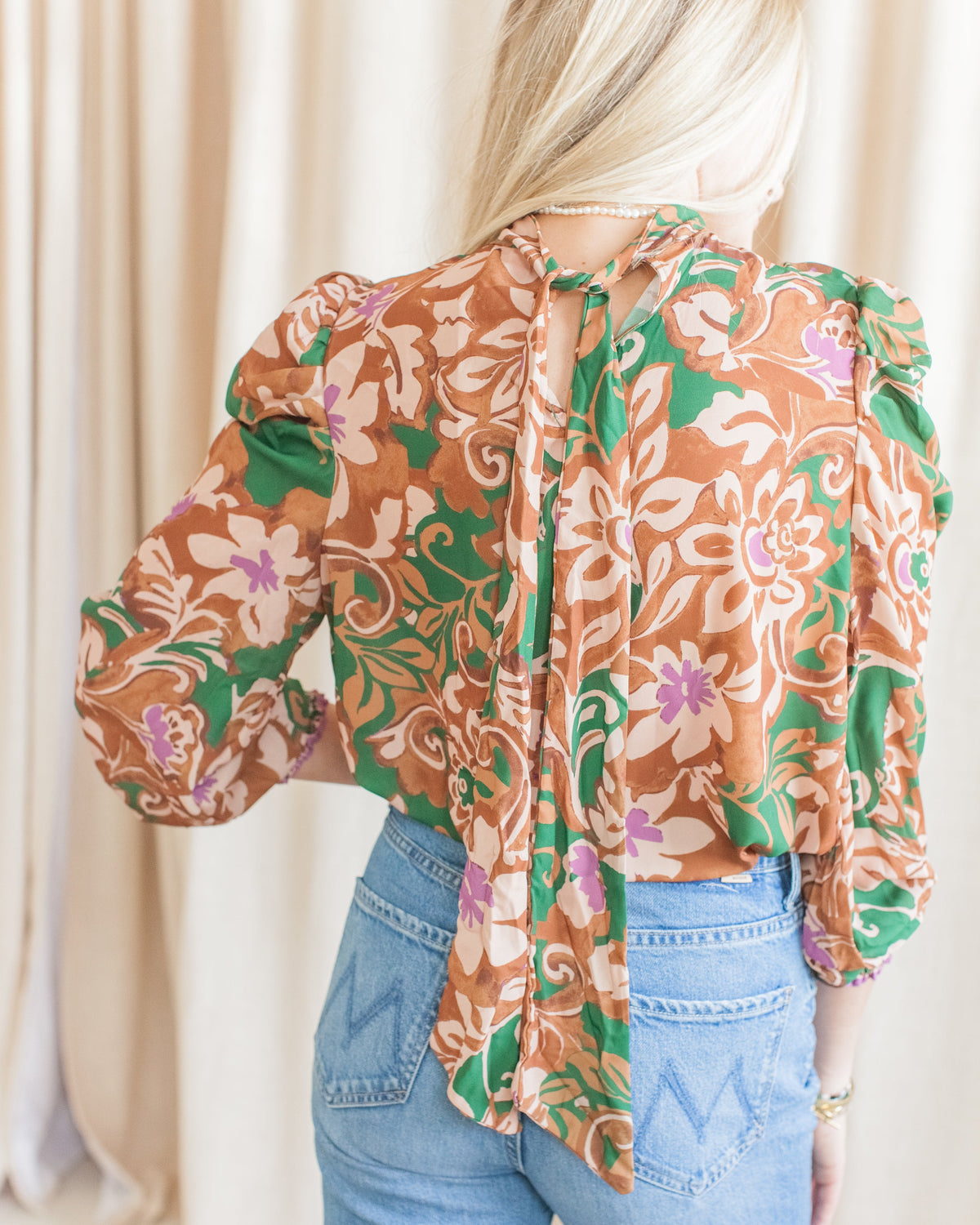 Floral Puff Sleeve Blouse