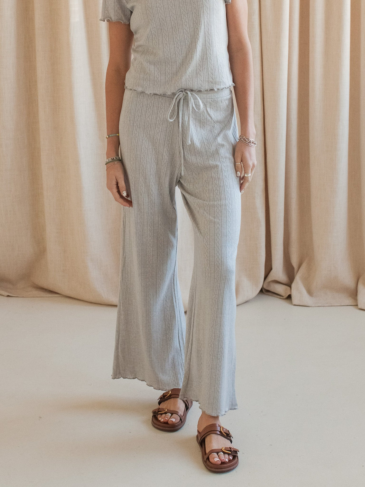 Pointelle Drawstring Pants