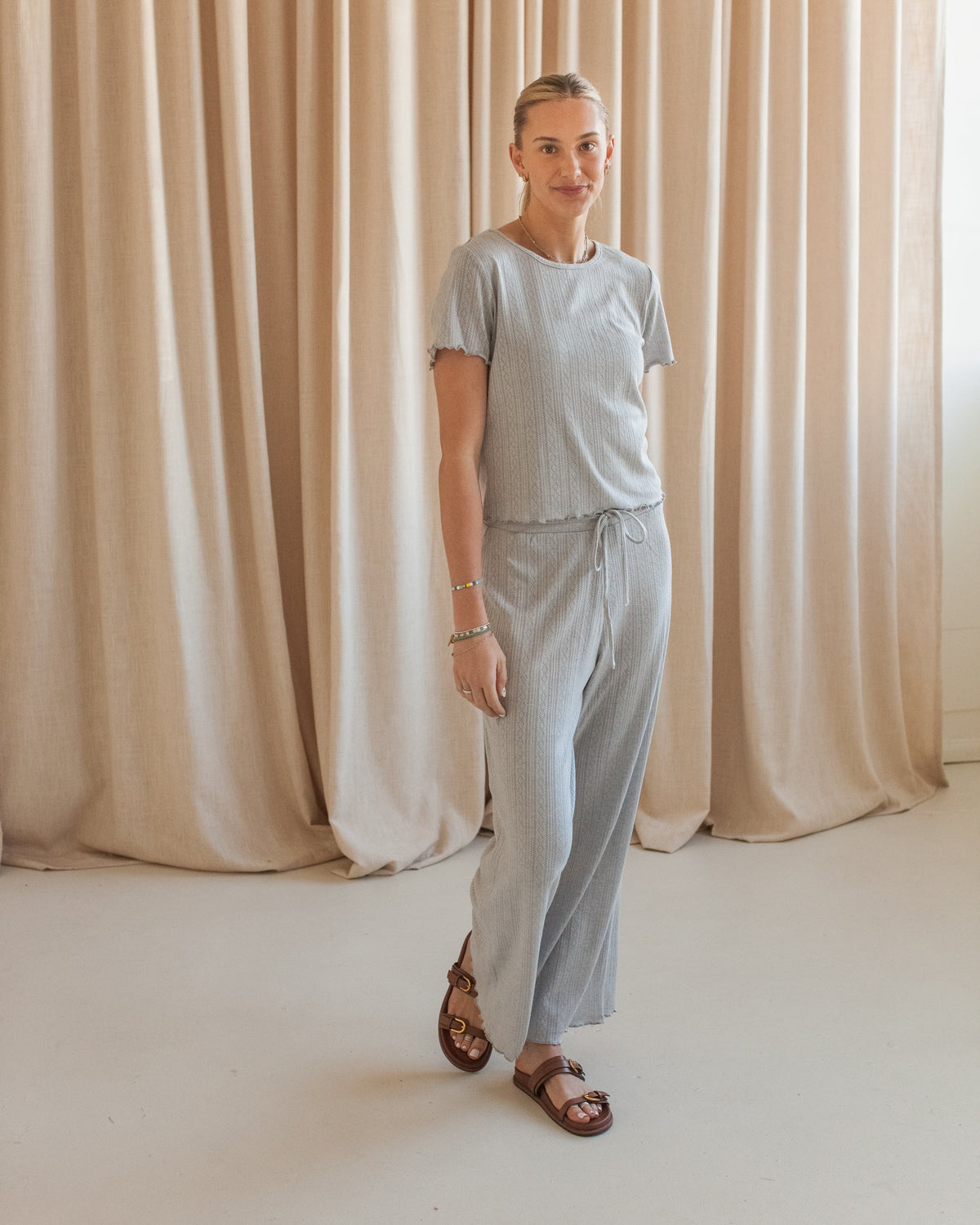 Pointelle Drawstring Pants