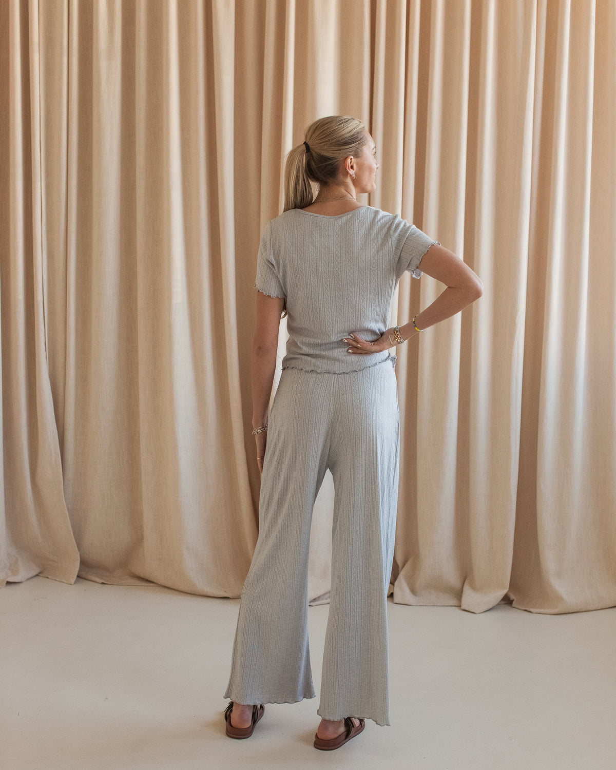 Pointelle Drawstring Pants