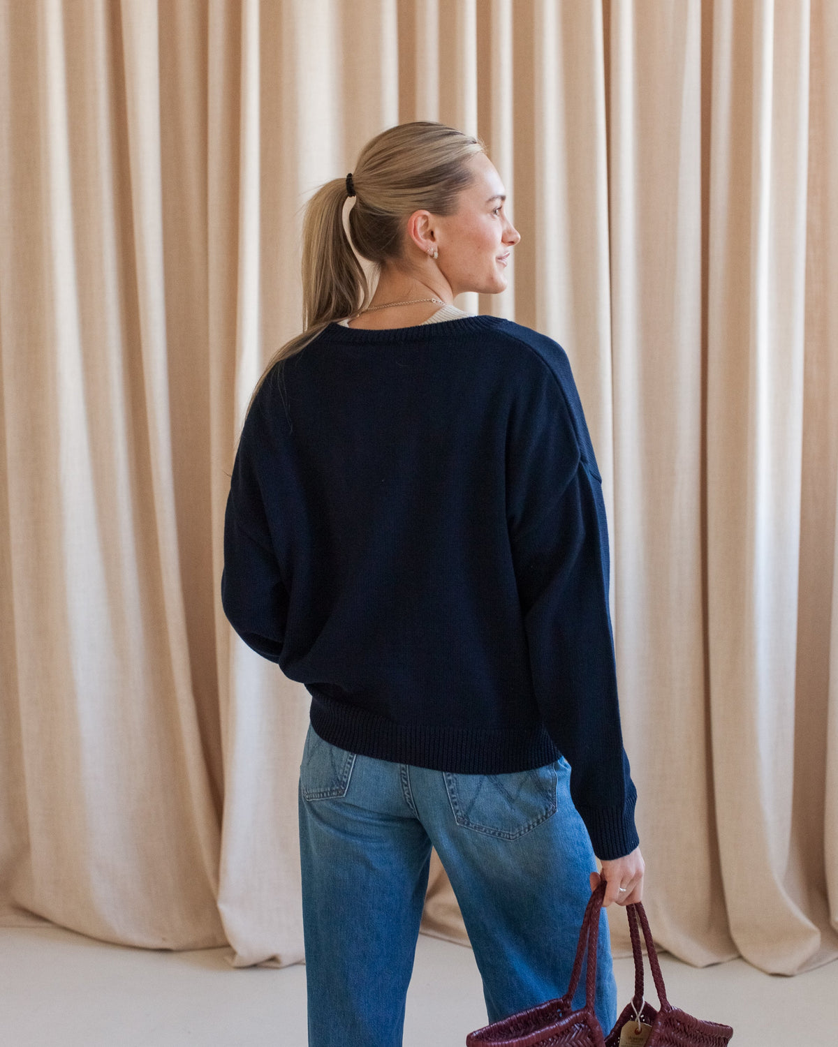 Horse Motif Knit Cardigan