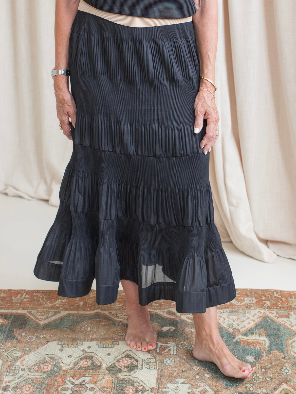 Tiered Midi Skirt