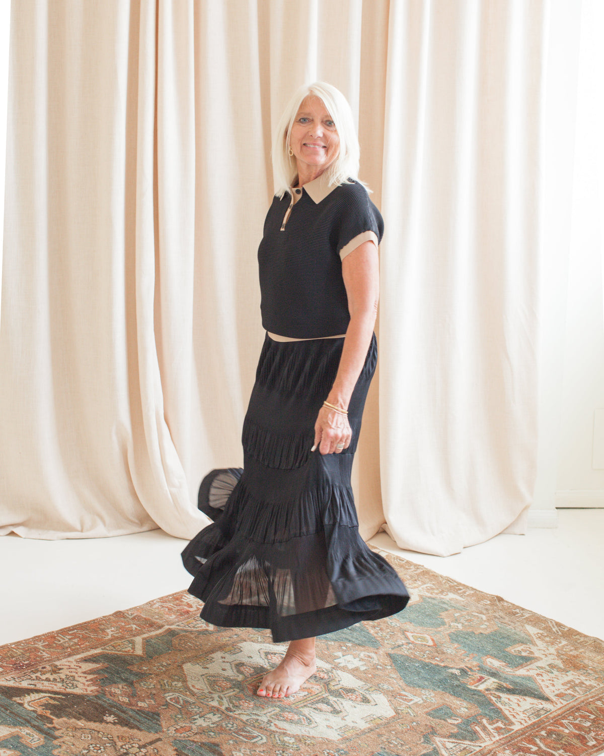 Tiered Midi Skirt