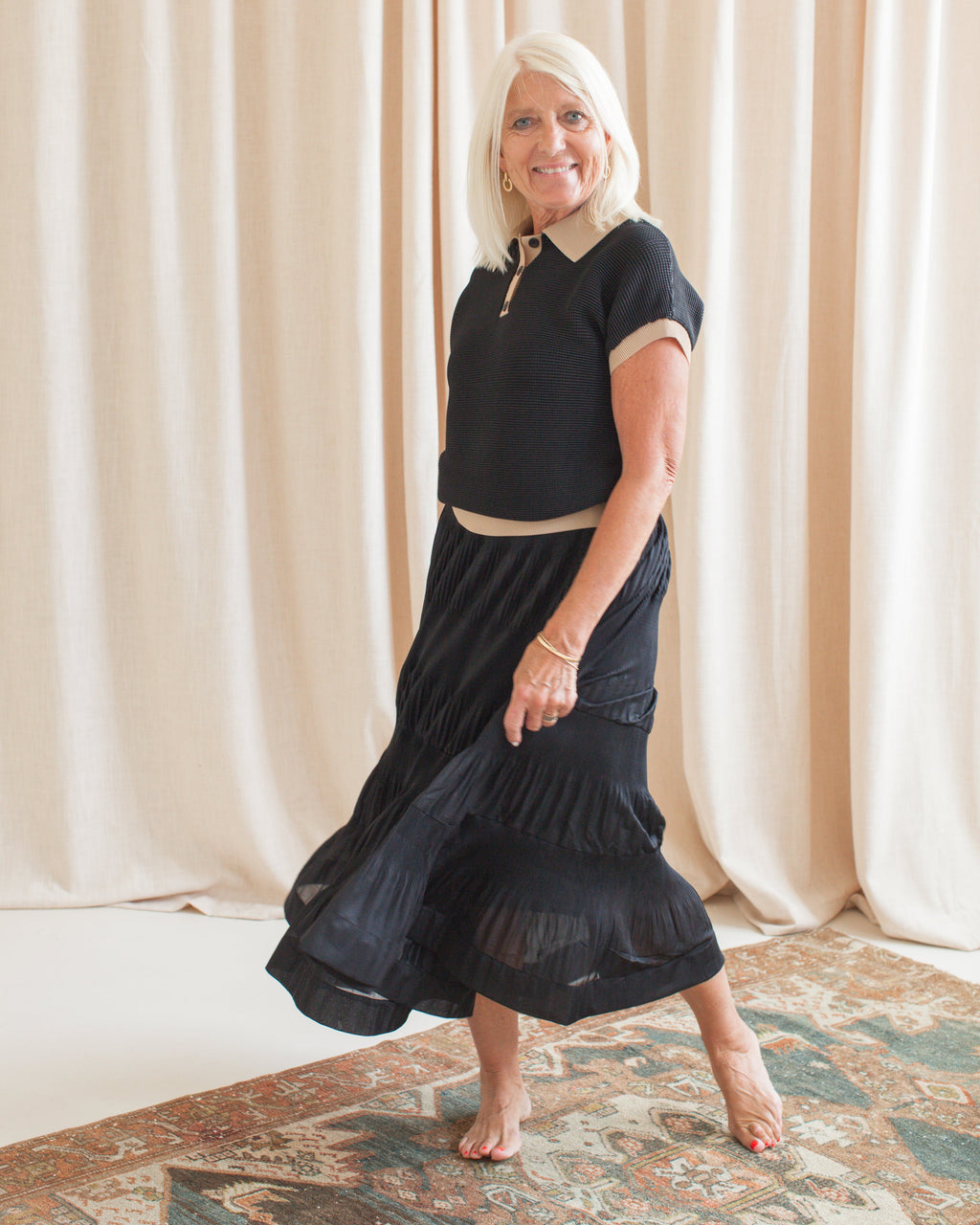 Tiered Midi Skirt