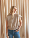 Ribbed Crew Neck Knit Vest