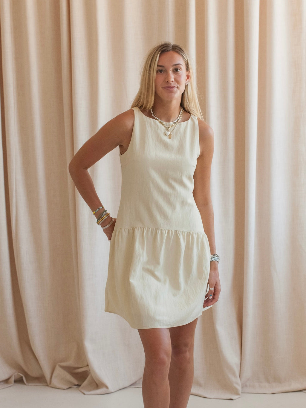 Drop Waist Sleeveless Mini Dress