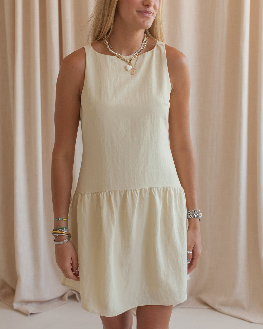 Drop Waist Sleeveless Mini Dress