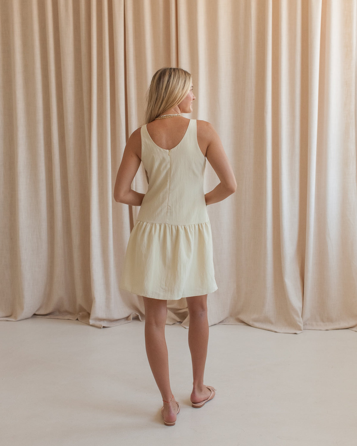 Drop Waist Sleeveless Mini Dress