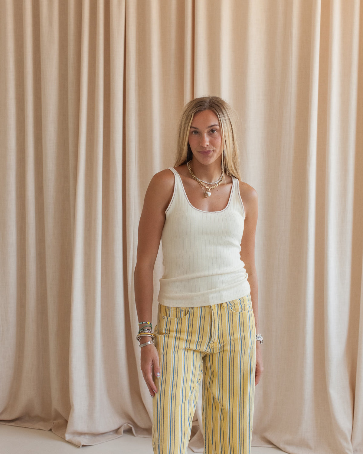 Ribbed Scoop Neck Tank