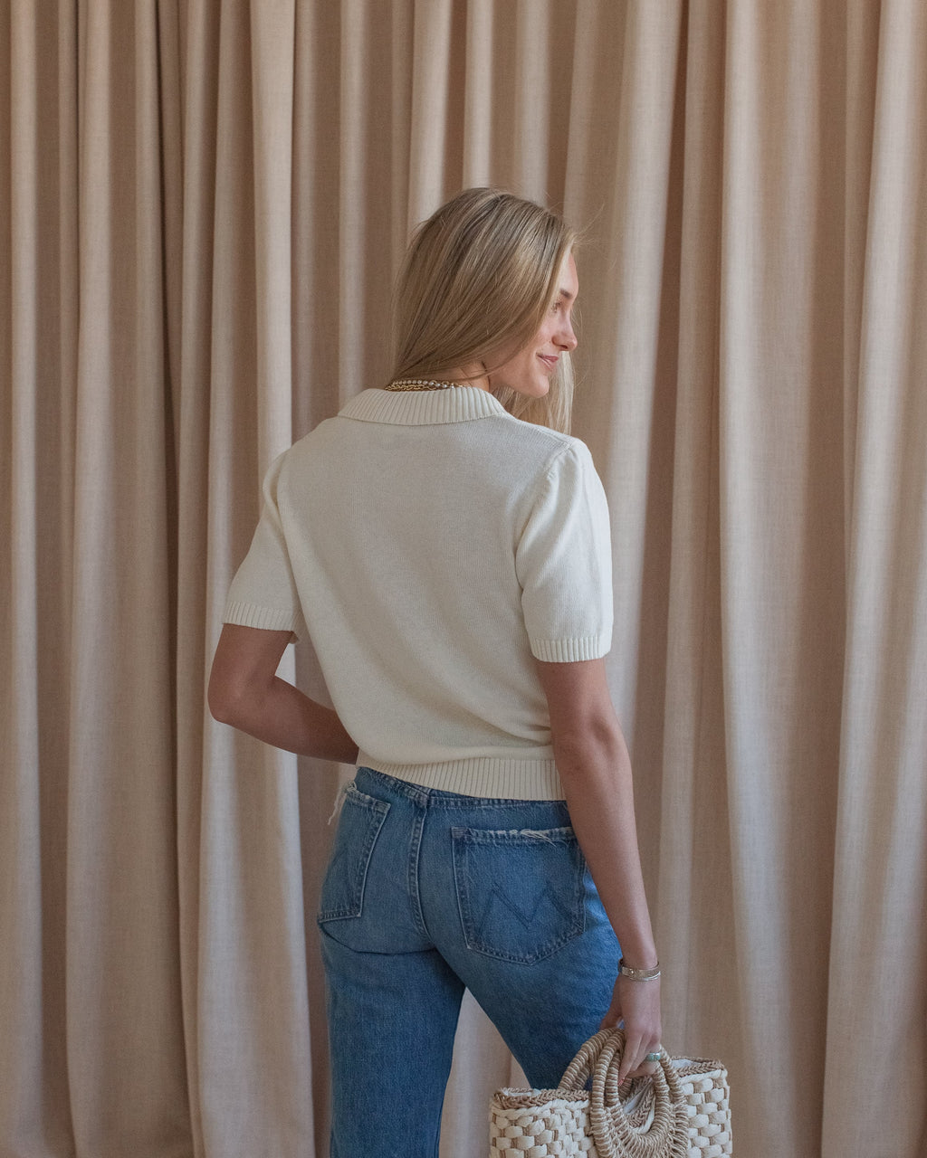 Beach Embroidered Knit Top