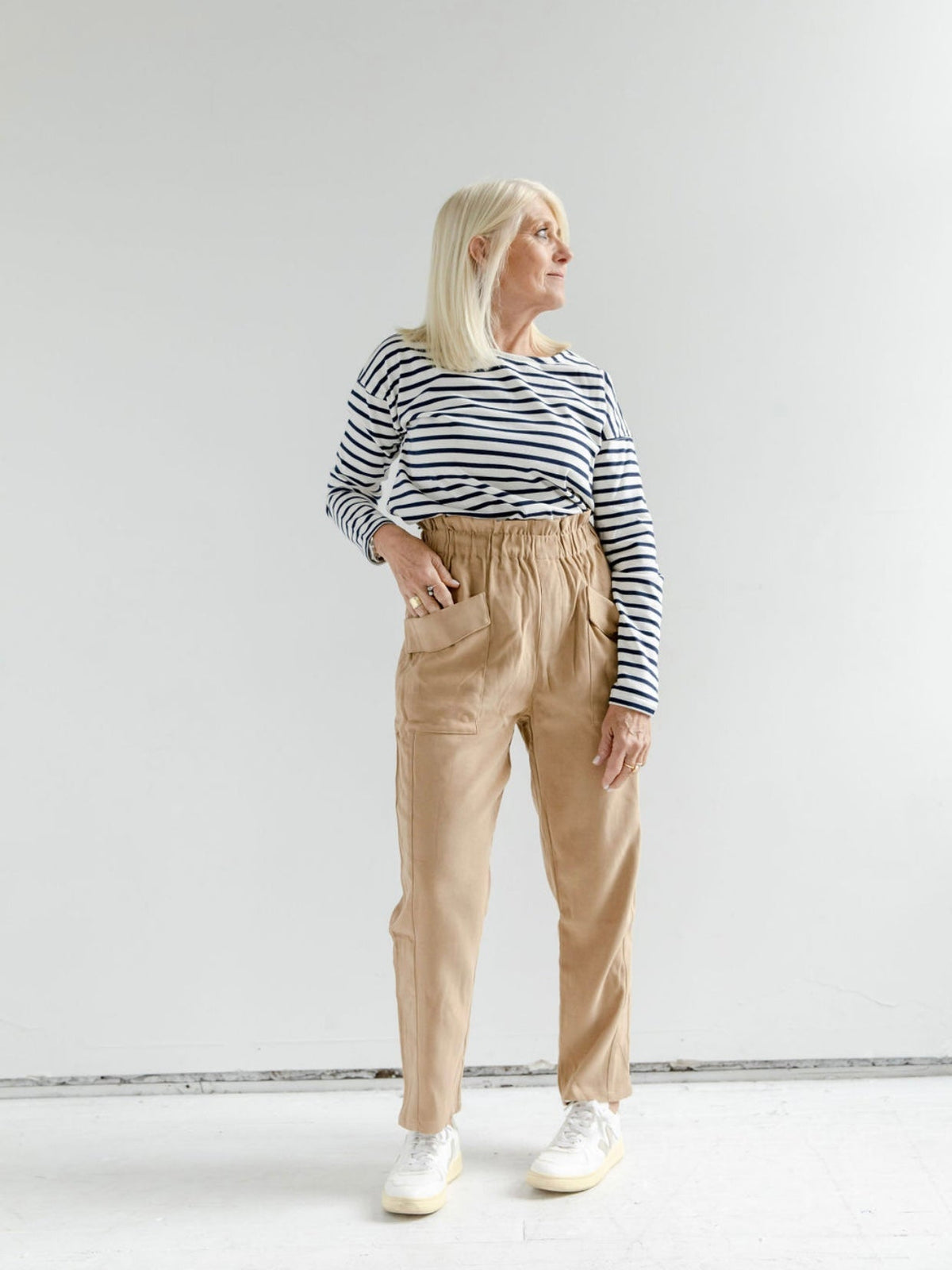 High-Rise Paper Bag Waist Pants