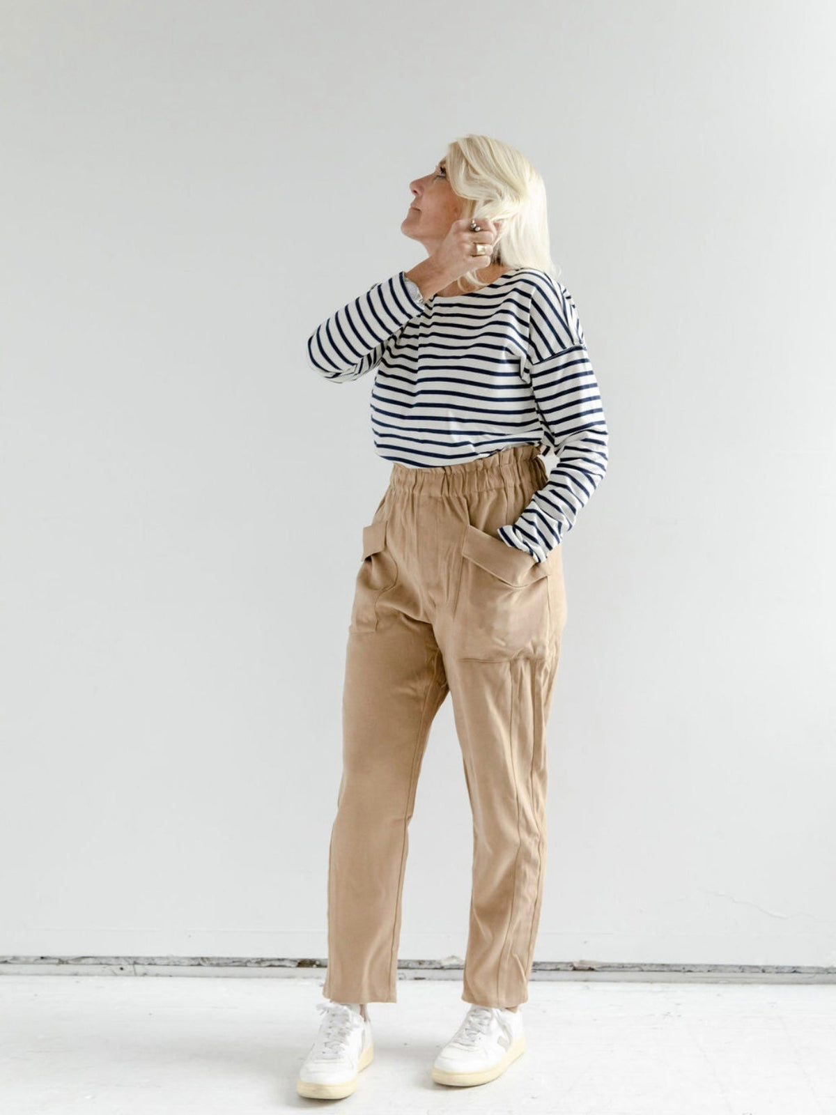High-Rise Paper Bag Waist Pants