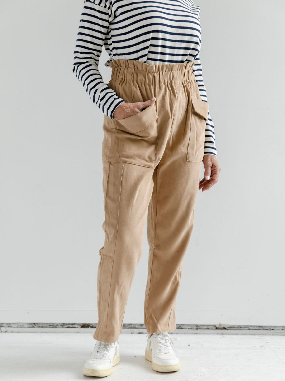 High-Rise Paper Bag Waist Pants